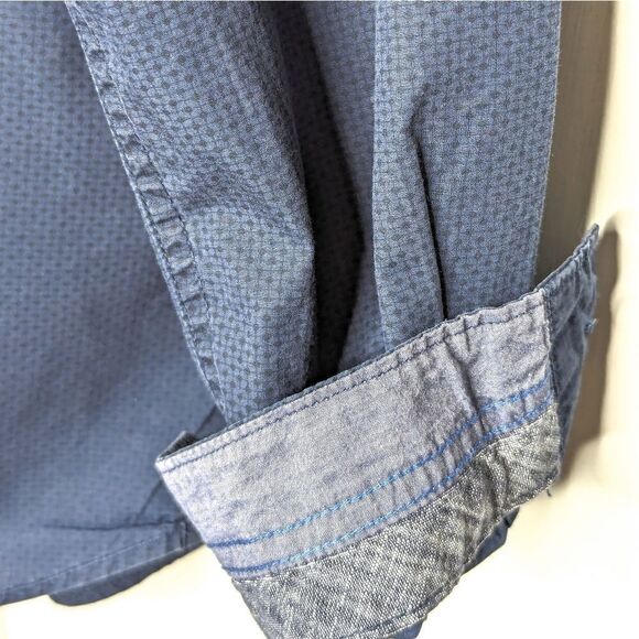 On the Road Traveler's Collection Cobalt Blue Button Down Dress Shirt size L - Picture 6 of 12